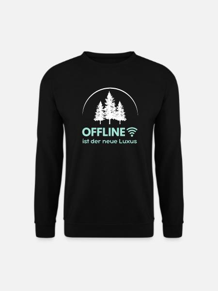 Offline ist der neue Luxus - Minimalistisches Intr - Unisex Pullover - Schwarz