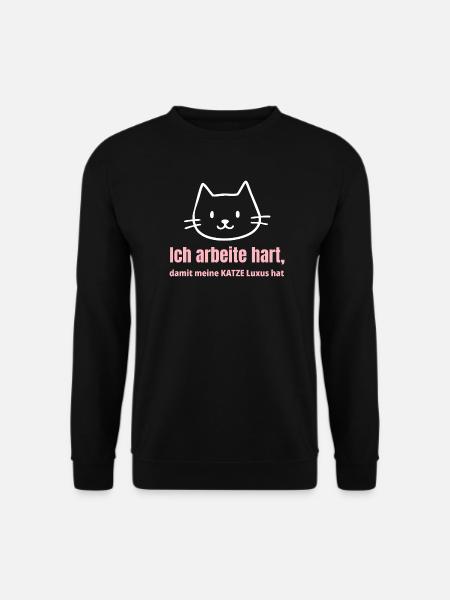 Katze Luxus Lustiger Spruch - Minimalistisches Kat - Unisex Pullover - Schwarz