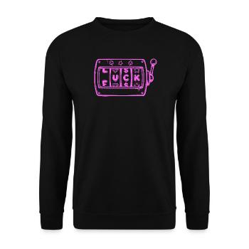 Lucky Bandit, Fun Slots Shirt, Mug - Unisex Sweatshirt - black - Front - Alina (178cm) & Michal (187cm)