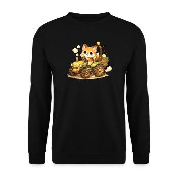 Renard sur le tracteur - Sweat-shirt Unisexe - noir - Devant - Alina (178cm) & Michal (187cm)