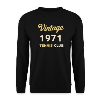 Vintage 1971 Tennis Club Retro Geburtstag Geschenk - Unisex Pullover - Schwarz - Vorne - Alina (178cm) & Michal (187cm)