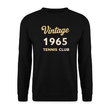 Vintage 1965 Tennis Club Retro Geburtstag Geschenk - Unisex Pullover - Schwarz - Vorne - Alina (178cm) & Michal (187cm)