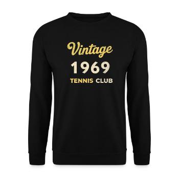 Vintage 1969 Tennis Club Retro Geburtstag Geschenk - Unisex Pullover - Schwarz - Vorne - Alina (178cm) & Michal (187cm)