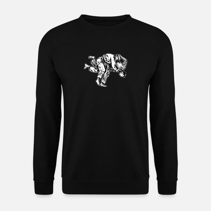 Judo-Wurf Uchi-mata Illustration - Unisex Pullover - Schwarz