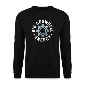 Large Gear Energy Motif - Unisex Sweatshirt - black - Front - Alina (178cm) & Michal (187cm)