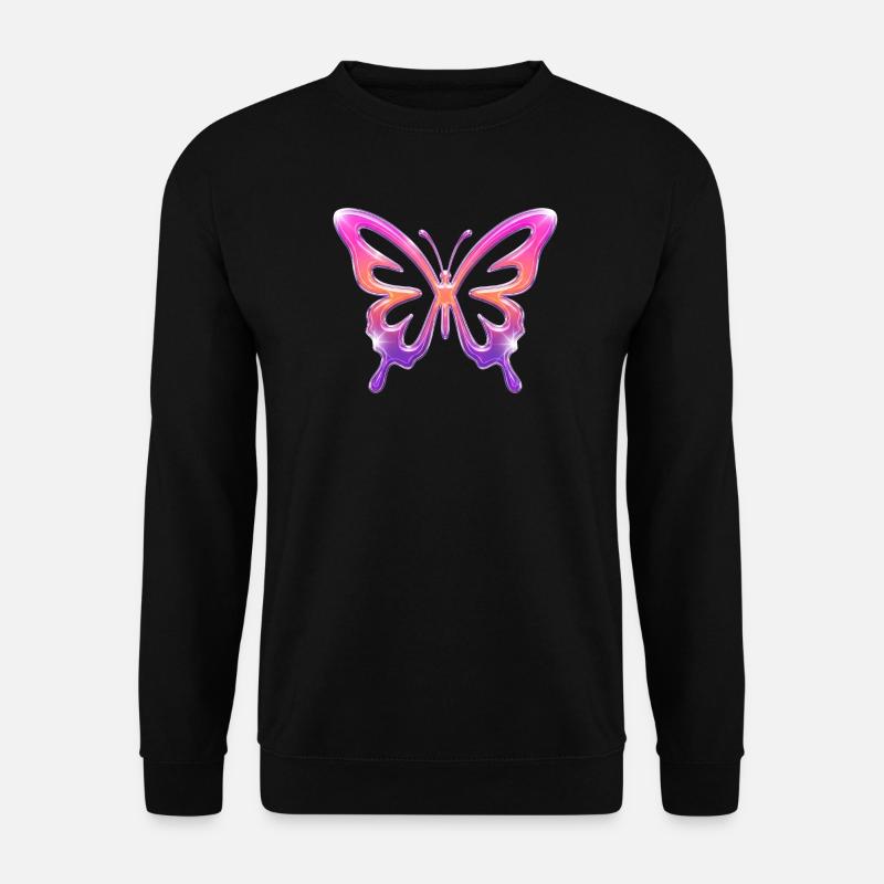 Neon-Schmetterling Gradient - Unisex Pullover - Schwarz