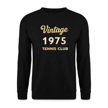 Vintage 1975 Tennis Club Retro Birthday - Unisex Sweatshirt - black - Front - Alina (178cm) & Michal (187cm)