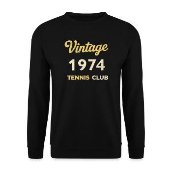 Vintage 1974 Tennis Club Retro Birthday Gift - Unisex Sweatshirt - black - Front - Alina (178cm) & Michal (187cm)
