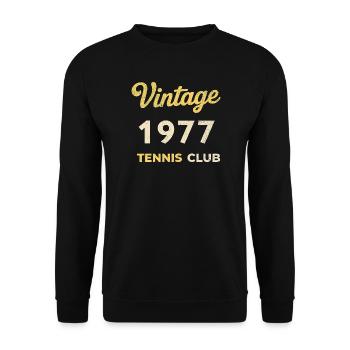 Vintage 1977 Tennis Club Retro Birthday Gift - Unisex Sweatshirt - black - Front - Alina (178cm) & Michal (187cm)