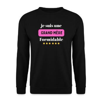 Grand Mère Formidable - Sweat-shirt Unisexe - noir - Devant - Alina (178cm) & Michal (187cm)