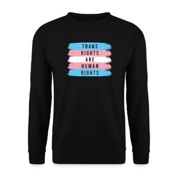 LGBTQ Pride Month - Trans Rights Are Human Rights - Unisex Sweatshirt - black - Front - Alina (178cm) & Michal (187cm)