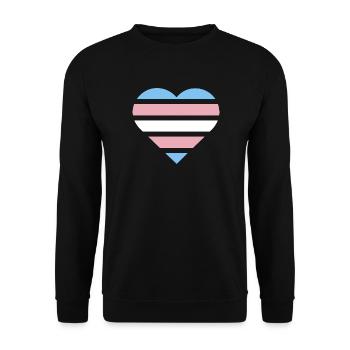 Drapeau de la fierté Cœur · Transgenre - Sweat-shirt Unisexe - noir - Devant - Alina (178cm) & Michal (187cm)