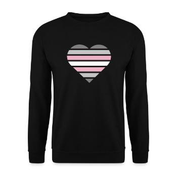 Pride Flag Heart · Demigirl - Unisex Pullover - Schwarz - Vorne - Alina (178cm) & Michal (187cm)