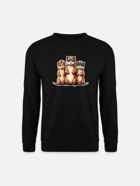 Sunglasses Meerkat Trio - Unisex Sweatshirt - black