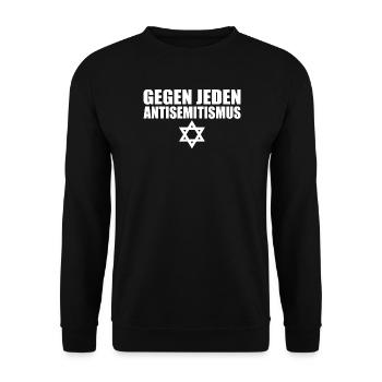Gegen jeden antisemitismus - Unisex Pullover - Schwarz - Vorne - Alina (178cm) & Michal (187cm)