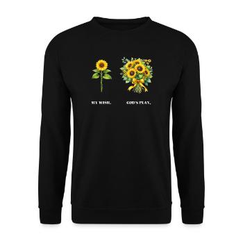 Christian Sunflower Positivity God Religion - Unisex Sweatshirt - black - Front - Alina (178cm) & Michal (187cm)