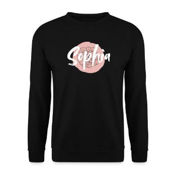 Sophia Mädchenname Baby Shower Baby Girl Name - Unisex Pullover - Schwarz - Vorne - Alina (178cm) & Michal (187cm)