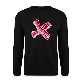 Bacon Bacon Food Funny Meat Foodie - Unisex Sweatshirt - black - Front - Alina (178cm) & Michal (187cm)