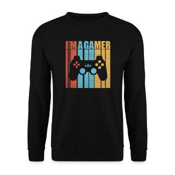 Je suis un gamer gamer, un nerd de Zocker et une manette de jeu - Sweat-shirt Unisexe - noir - Devant - Alina (178cm) & Michal (187cm)