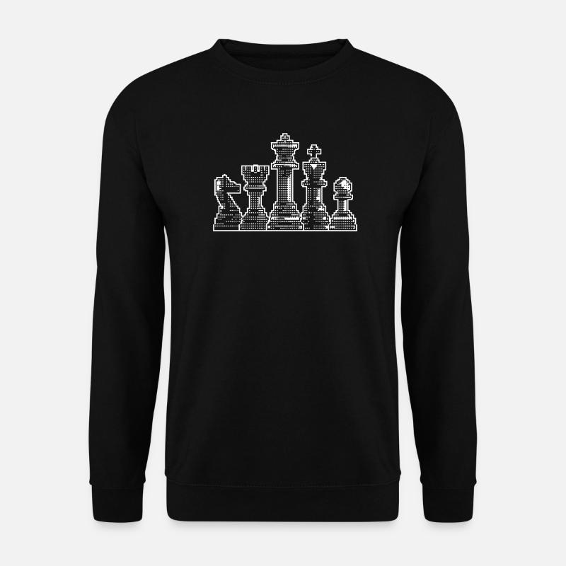 Schackpixelfigurer för herrar Present Retro - Unisextröja - svart