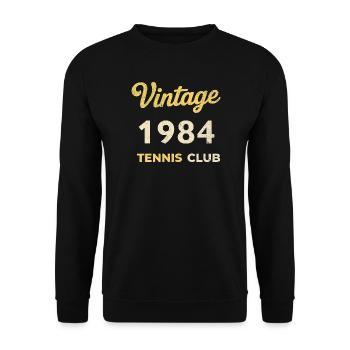 Vintage 1984 Tennis Club Retro Birthday Gift - Unisex Sweatshirt - black - Front - Alina (178cm) & Michal (187cm)