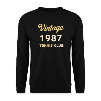 Vintage 1987 Tennis Club Retro Birthday Gift - Unisex Sweatshirt - black - Front - Alina (178cm) & Michal (187cm)