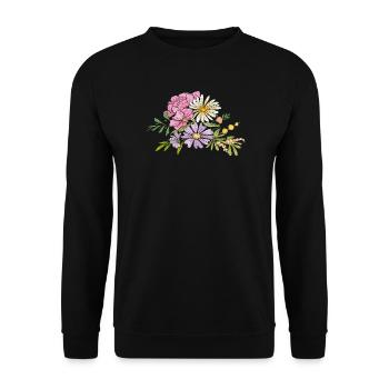 Bouquet de fleurs - Sweat-shirt Unisexe - noir - Devant - Alina (178cm) & Michal (187cm)
