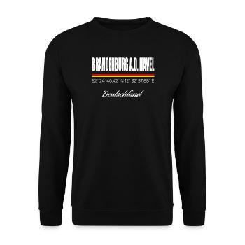 Brandenburg an der Havel - Unisex Pullover - Schwarz - Vorne - Alina (178cm) & Michal (187cm)
