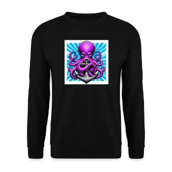Un Poulpe embrasse une Ancre - Sweat-shirt Unisexe - noir - Devant - Alina (178cm) & Michal (187cm)
