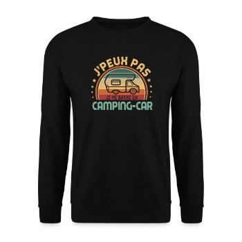 J’peux pas je me barre en camping-car humour - Sweat-shirt Unisexe - noir - Devant - Alina (178cm) & Michal (187cm)