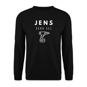 Jens Name Handwerker Werkzeug Akkuschrauber - Unisex Pullover - Schwarz - Vorne - Alina (178cm) & Michal (187cm)