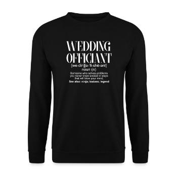 Définition de l’officiant de mariage - Sweat-shirt Unisexe - noir - Devant - Alina (178cm) & Michal (187cm)