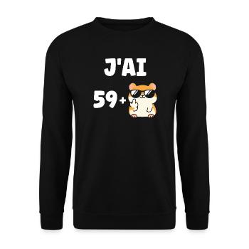 60 years - Unisex Sweatshirt - black - Front - Alina (178cm) & Michal (187cm)