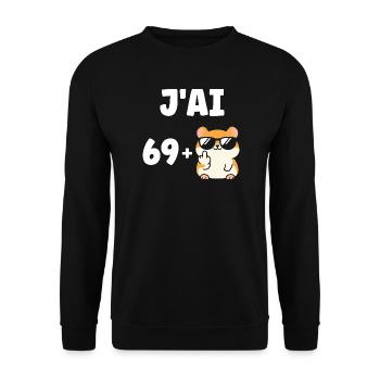69 - Sweat-shirt Unisexe - noir - Devant - Alina (178cm) & Michal (187cm)