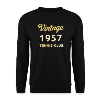 Cadeau d’anniversaire rétro vintage du Tennis Club de 1957 - Sweat-shirt Unisexe - noir - Devant - Alina (178cm) & Michal (187cm)
