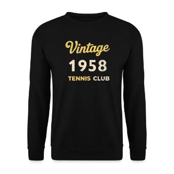 Cadeau d’anniversaire rétro vintage du club de tennis 1958 - Sweat-shirt Unisexe - noir - Devant - Alina (178cm) & Michal (187cm)