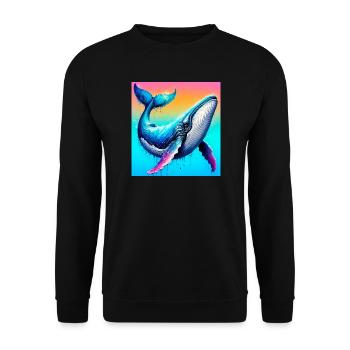 baleine - Sweat-shirt Unisexe - noir - Devant - Alina (178cm) & Michal (187cm)