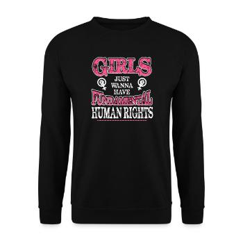 Fundamental Rights Feminist Tee - Unisex Sweatshirt - black - Front - Alina (178cm) & Michal (187cm)