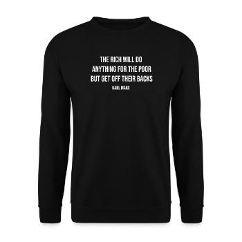 Retour de Bâton Marx Riches contre Pauvres - Sweat-shirt Unisexe - noir - Devant - Alina (178cm) & Michal (187cm)