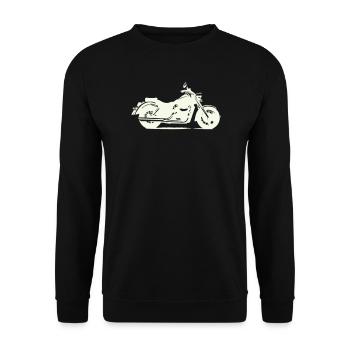 Moto-Silhouette Night Ride - Unisex Sweatshirt - black - Front - Alina (178cm) & Michal (187cm)