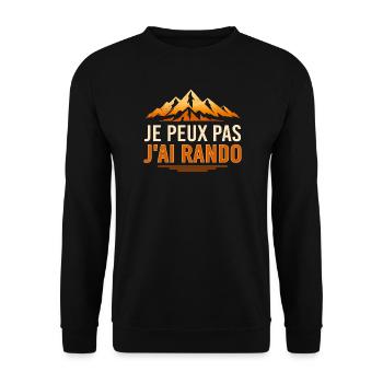 Je peux pas j’ai rando humour randonnée trek - Sweat-shirt Unisexe - noir - Devant - Alina (178cm) & Michal (187cm)
