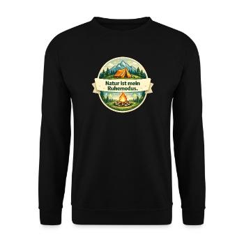 Natur ist mein Ruhemodus - Unisex Pullover - Schwarz - Vorne - Alina (178cm) & Michal (187cm)
