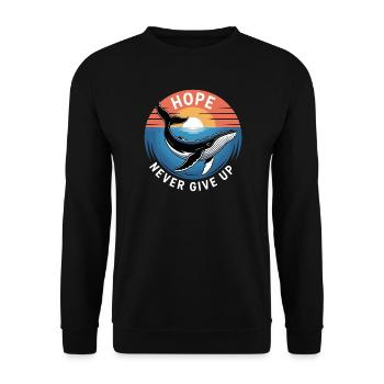 Hope/ Timmy der Buckelwal in der Ostsee - Unisex Pullover - Schwarz - Vorne - Alina (178cm) & Michal (187cm)