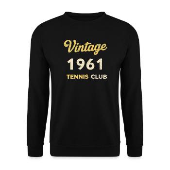 Cadeau d’anniversaire rétro vintage du Tennis Club de 1961 - Sweat-shirt Unisexe - noir - Devant - Alina (178cm) & Michal (187cm)