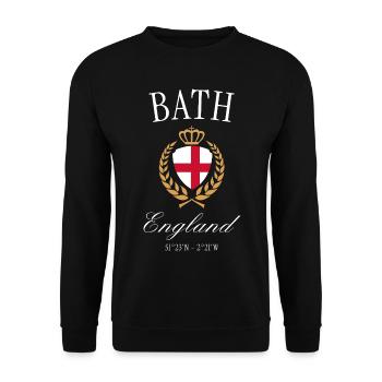Bath England Coat of Arms Crown – Travel Souvenir - Unisex Sweatshirt - black - Front - Alina (178cm) & Michal (187cm)