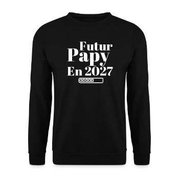 Future Grandpa 2027 - Unisex Sweatshirt - black - Front - Alina (178cm) & Michal (187cm)