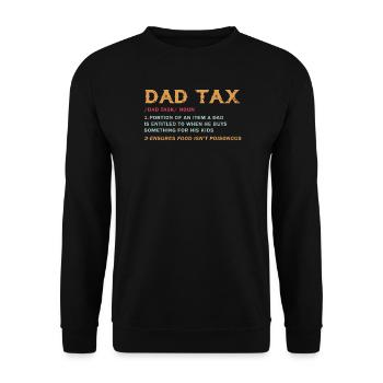Vatersteuer: Geschenklast der Kinder - Unisex Pullover - Schwarz - Vorne - Alina (178cm) & Michal (187cm)