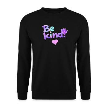 Sei freundlich Kawaii Angel Lavendel Christian Design - Unisex Pullover - Schwarz - Vorne - Alina (178cm) & Michal (187cm)
