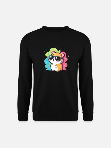Hamster Spaß Coole Brillen - Unisex Pullover - Schwarz