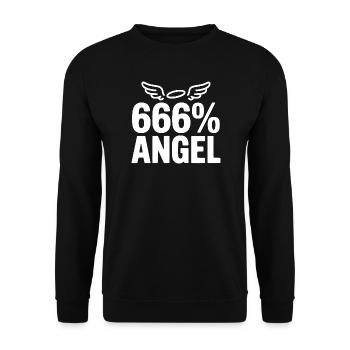 666% Angel - Unisex Sweatshirt - black - Front - Alina (178cm) & Michal (187cm)